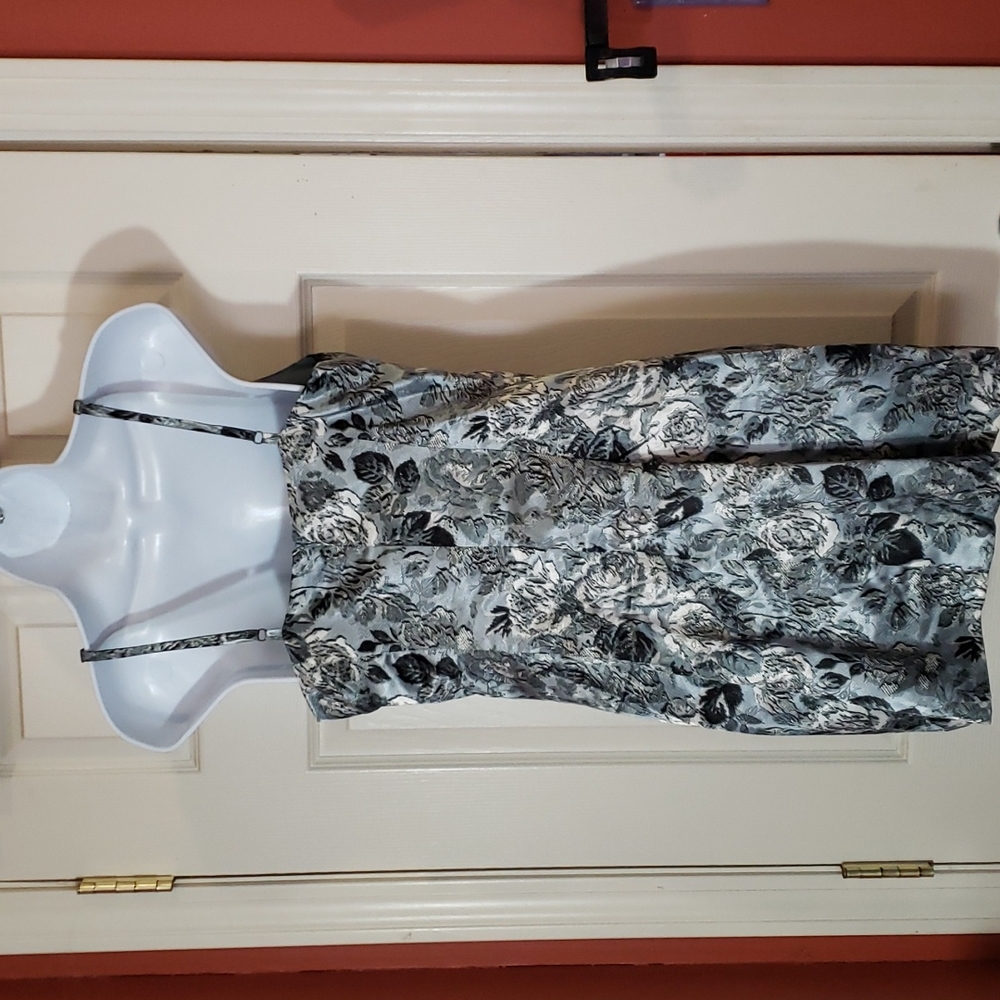 Wild Fable Blue Green Floral slinky spaghetti strap slip Dress - Picture 5 of 10